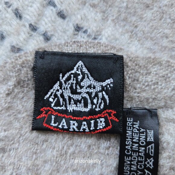 Laraib Cashmere Woven Scarf Natural Earthy Made in Nepal - Picture 2 of 16